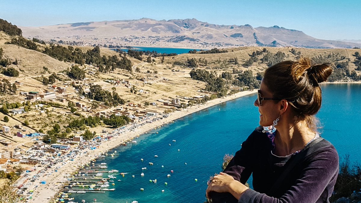 One of the best things to do in Copacabana Bolivia is to hike up Cerro Calvario  