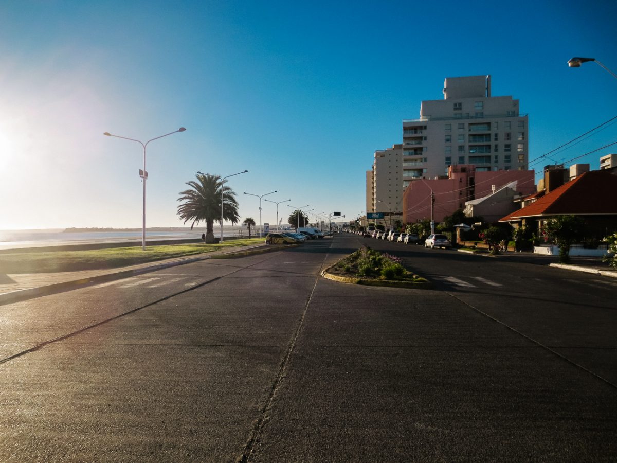 Boulevard at Puerto Madryn city.