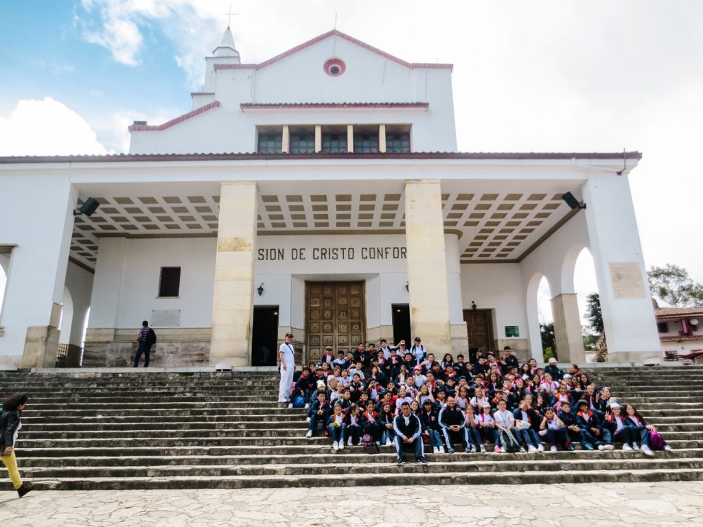 de kerk bij Cerro Monserrate, een van de Bogota bezienswaardigheden