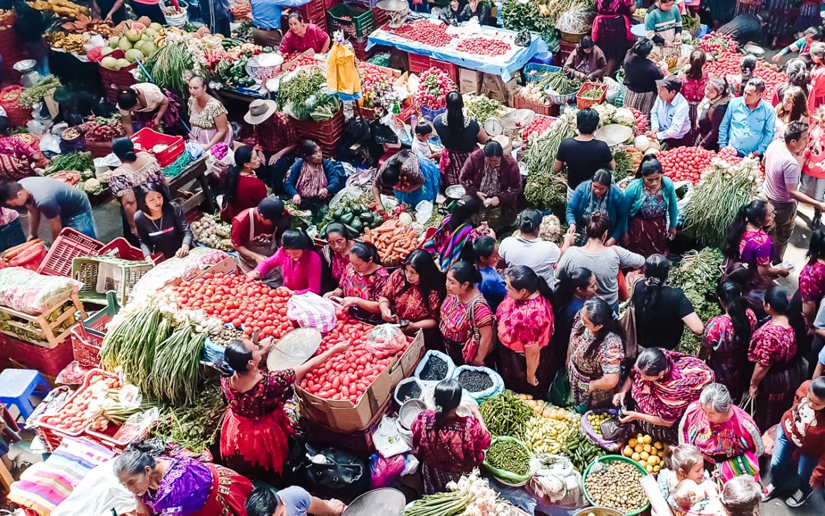 fruit and vegetable market in Guatemala