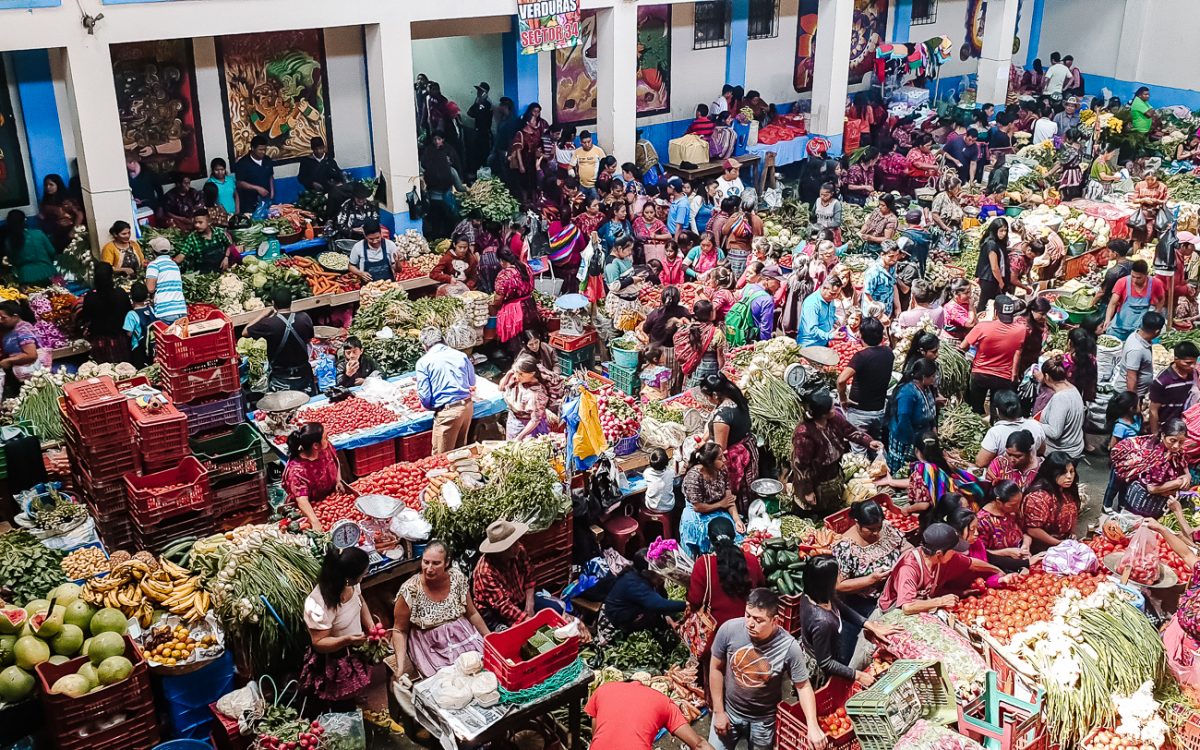 fruit and vegetable market in Guatemala