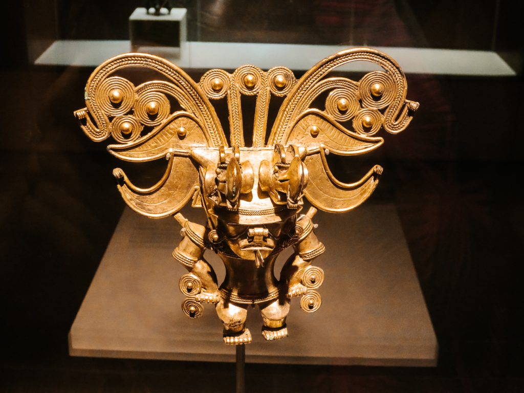 Goud in Museo del Oro in Santa Marta Colombia.