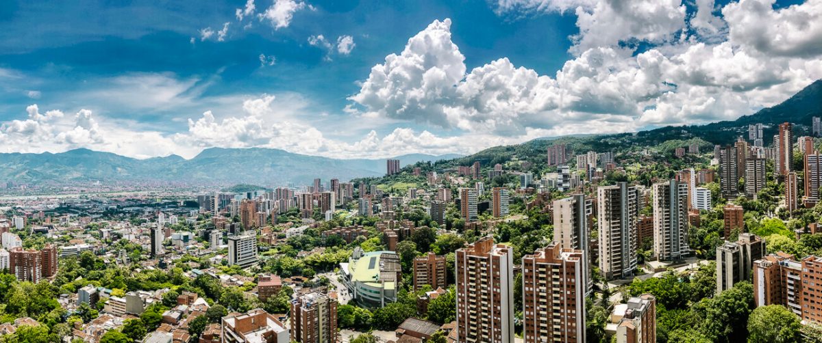 Medellin is wedged between mountains and is often called "The city of eternal spring" because of the pleasant climate all year round.
