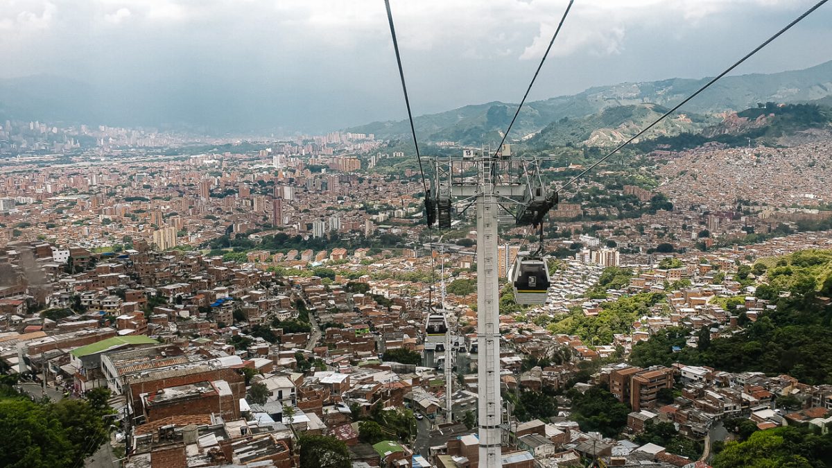 The metro system in Medellin Colombia is not only an easy way to get yourself around the city but also perfect to enjoy some wonderful views. 