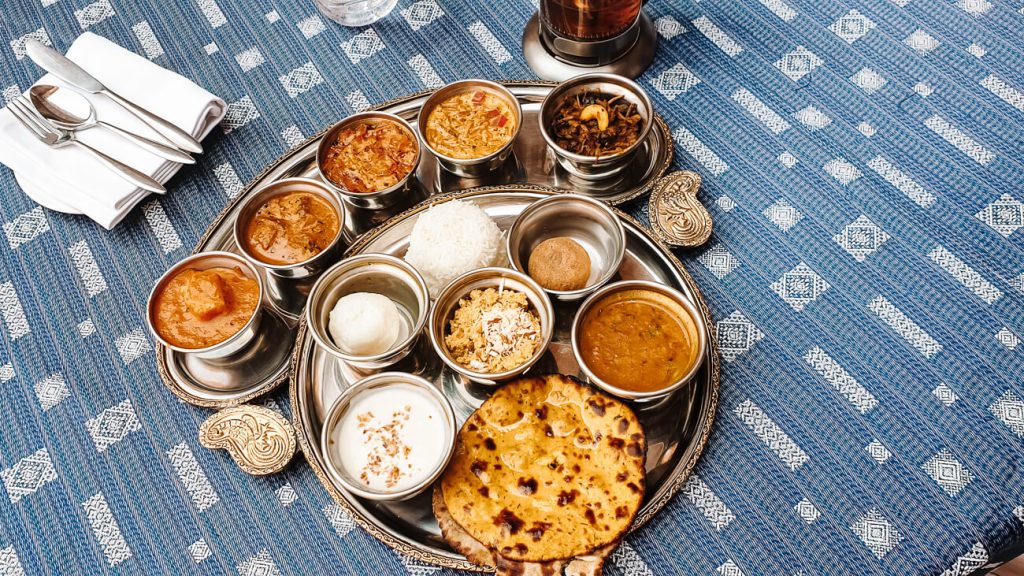 Thali dish in Lalgarh Palace.