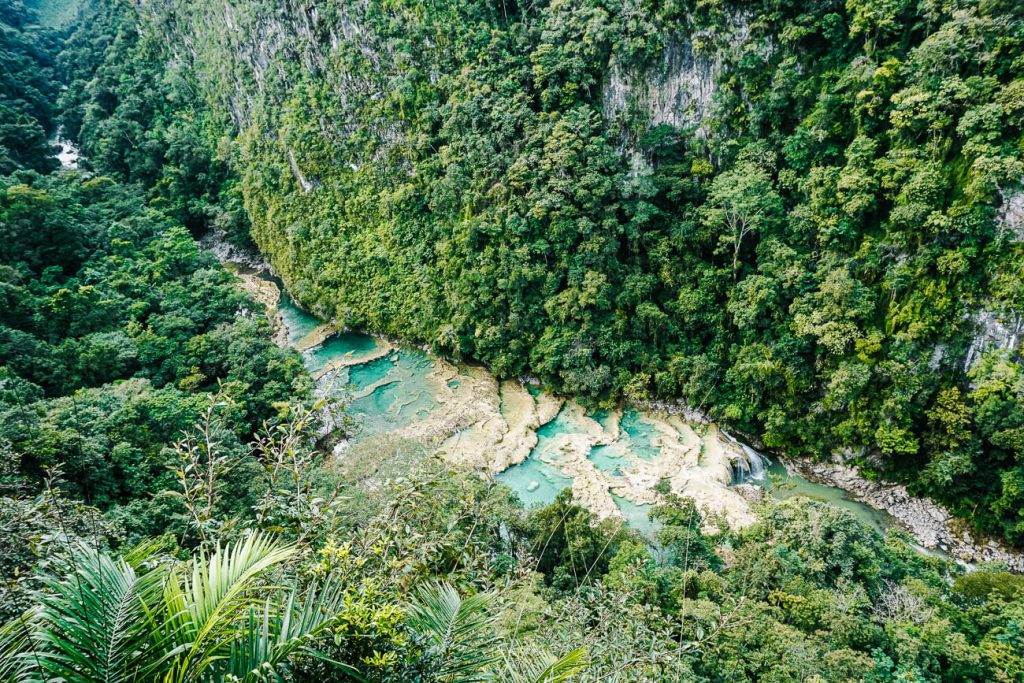Lanquin is your starting point for Chemuc Champey. A national park, hidden in the mountains, with a series of naturally formed water basins. One of my travel tips for best things to do in Guatemala.