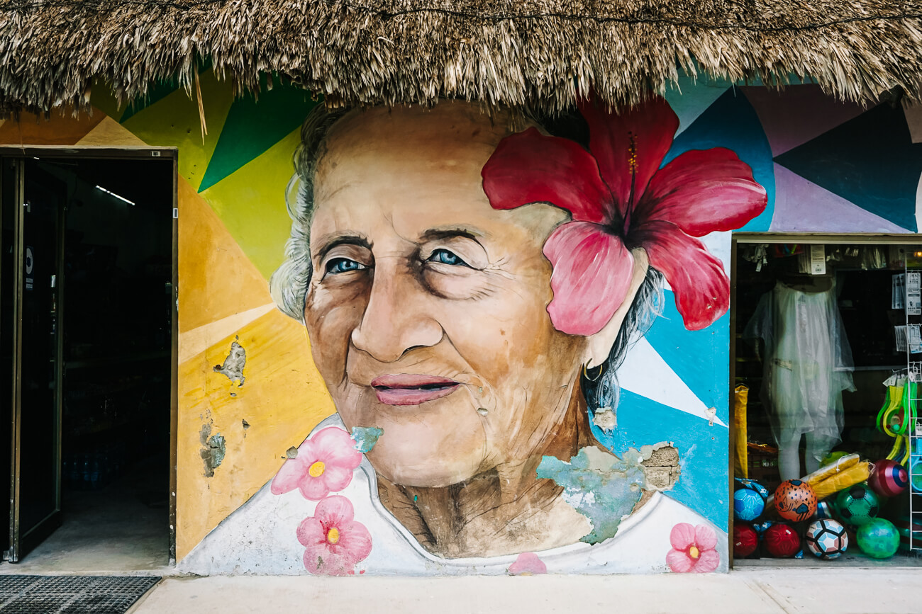 Streetart op Isla Holbox Mexico.