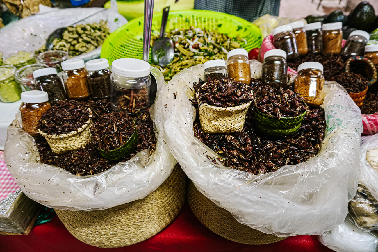 Chapulines with lemon, a crunchy grasshopper snack in Oaxaca.