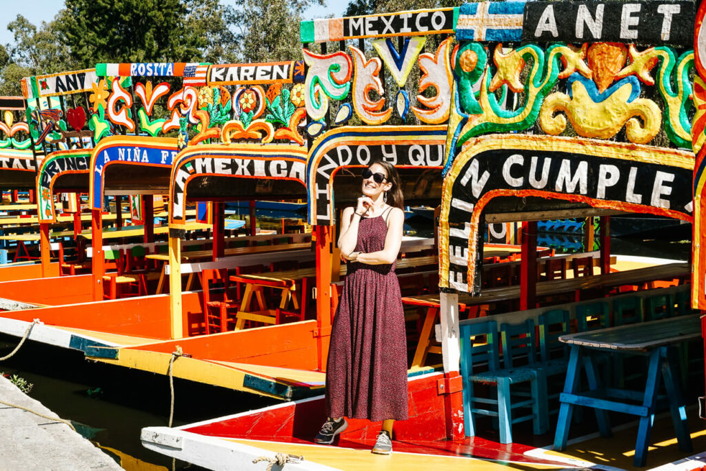Visit the floating gardens of Xochimilco, one of my tips for the best things to do in Mexico City.