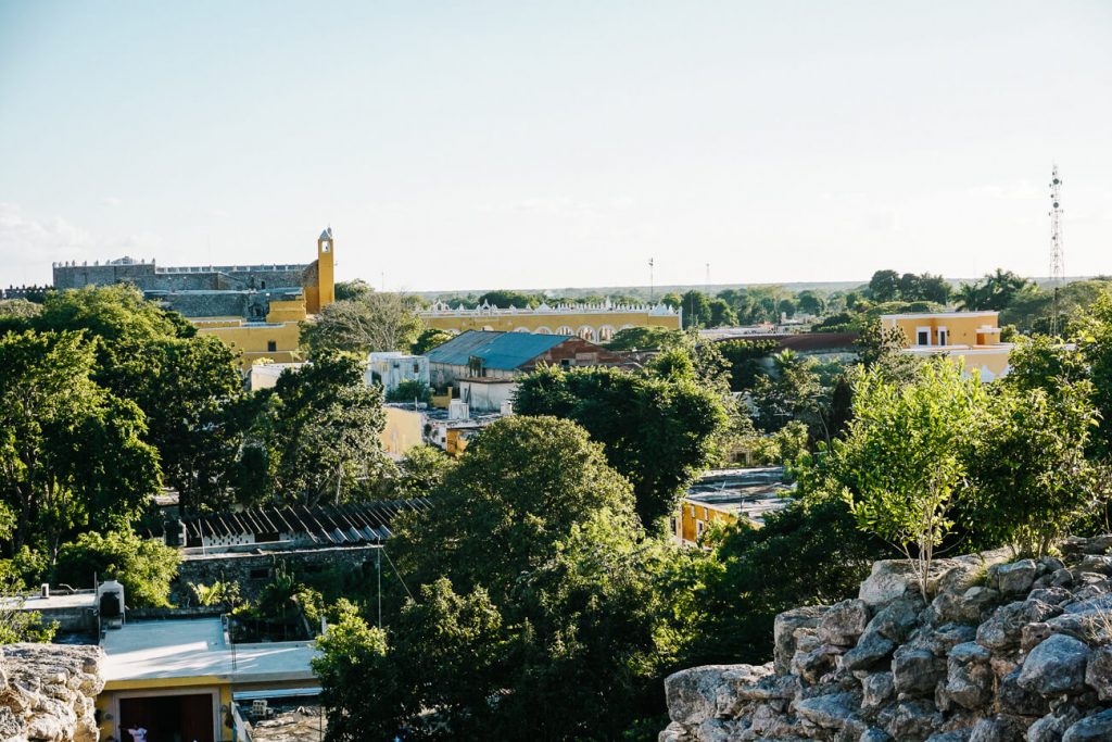 enjoy the view from mayan temple of the yellow city,  one of the best things to do in Izamal Mexico