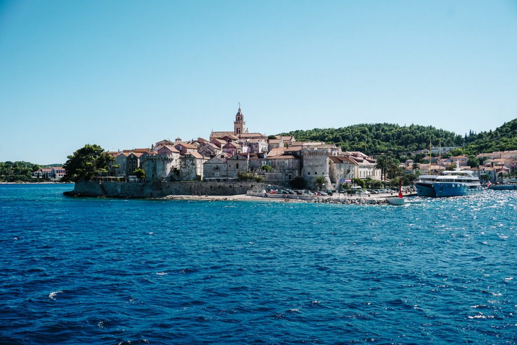 Korcula island along the Dalmatian coast of Croatia