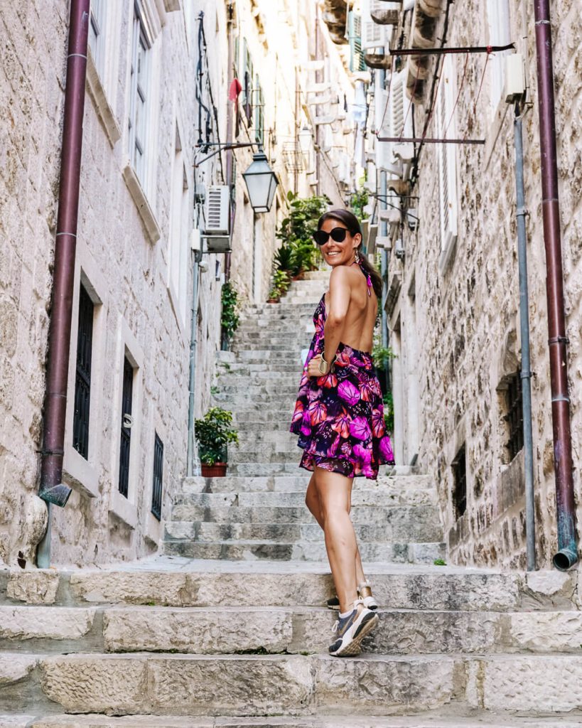 Deborah in streets of Dubrovnik