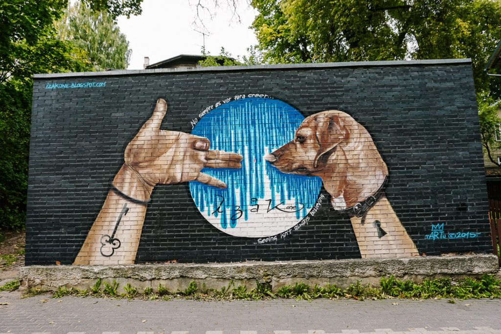 pieces of street art - admiring street art is one of the best things to do in Tartu Estonia