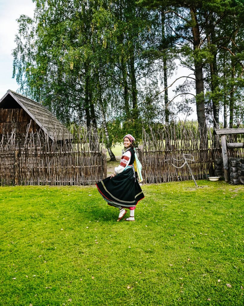 Deborah in traditional seto clothes | lear more about Seto culture and traditional clothes in Setomaa