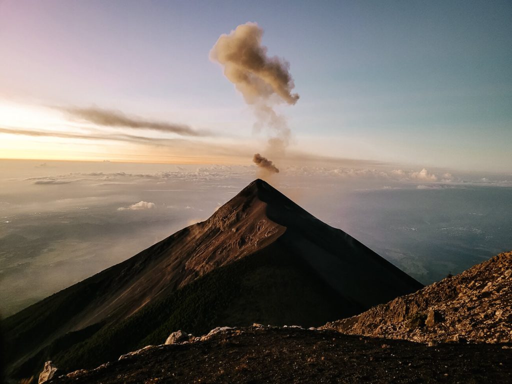 One of the most amazing things to do in Guatemala is to go on a two-day hike to the top of the Acatenango volcano. 