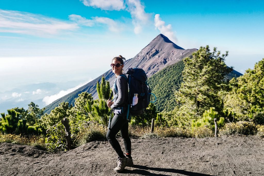 Deborah during Acatenango volcano hike