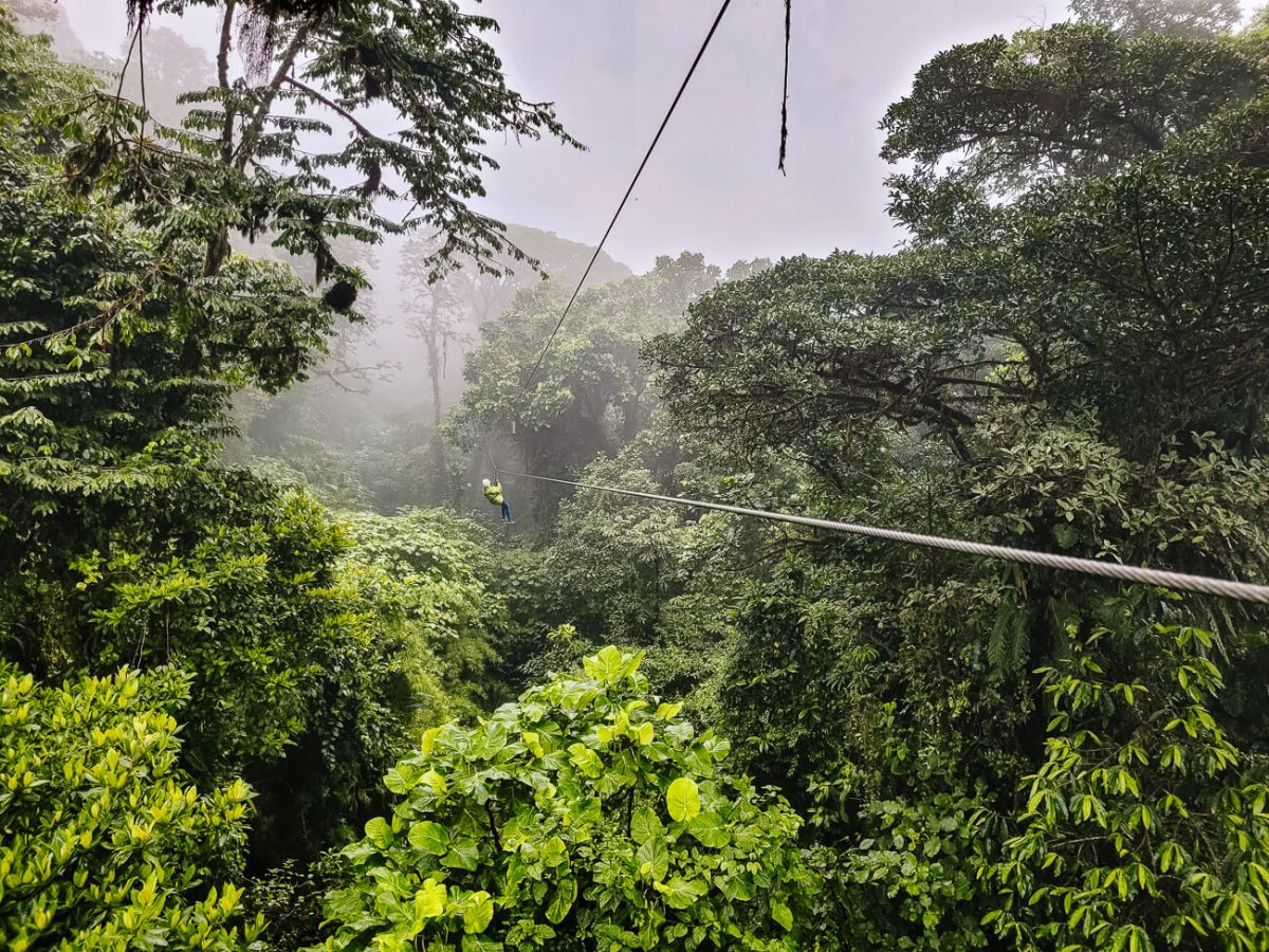 Ziplining in Monteverde is one of the fun things to do in Costa Rica.