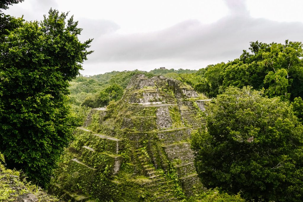view from northern acropolis of Mayan ruins Yaxha 