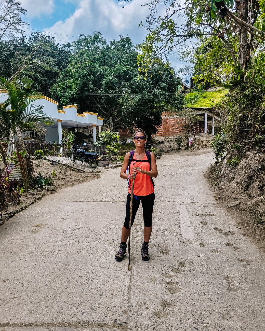 Deborah at starting point of the Lost City trek in Colombia
