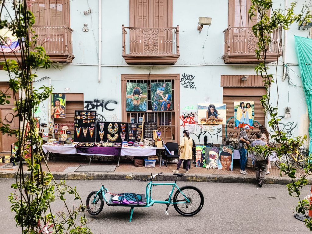 streets with market stalls in La Candelaria