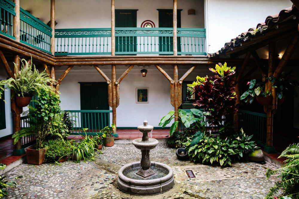 de binnentuin van Hacienda Bambusa