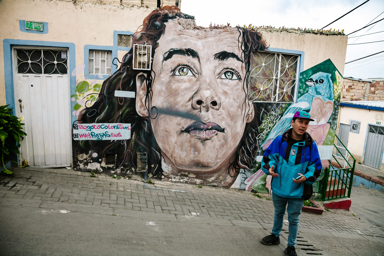A street art tour through Ciudad Bolivar is one of the best things to do in Bogota Colombia