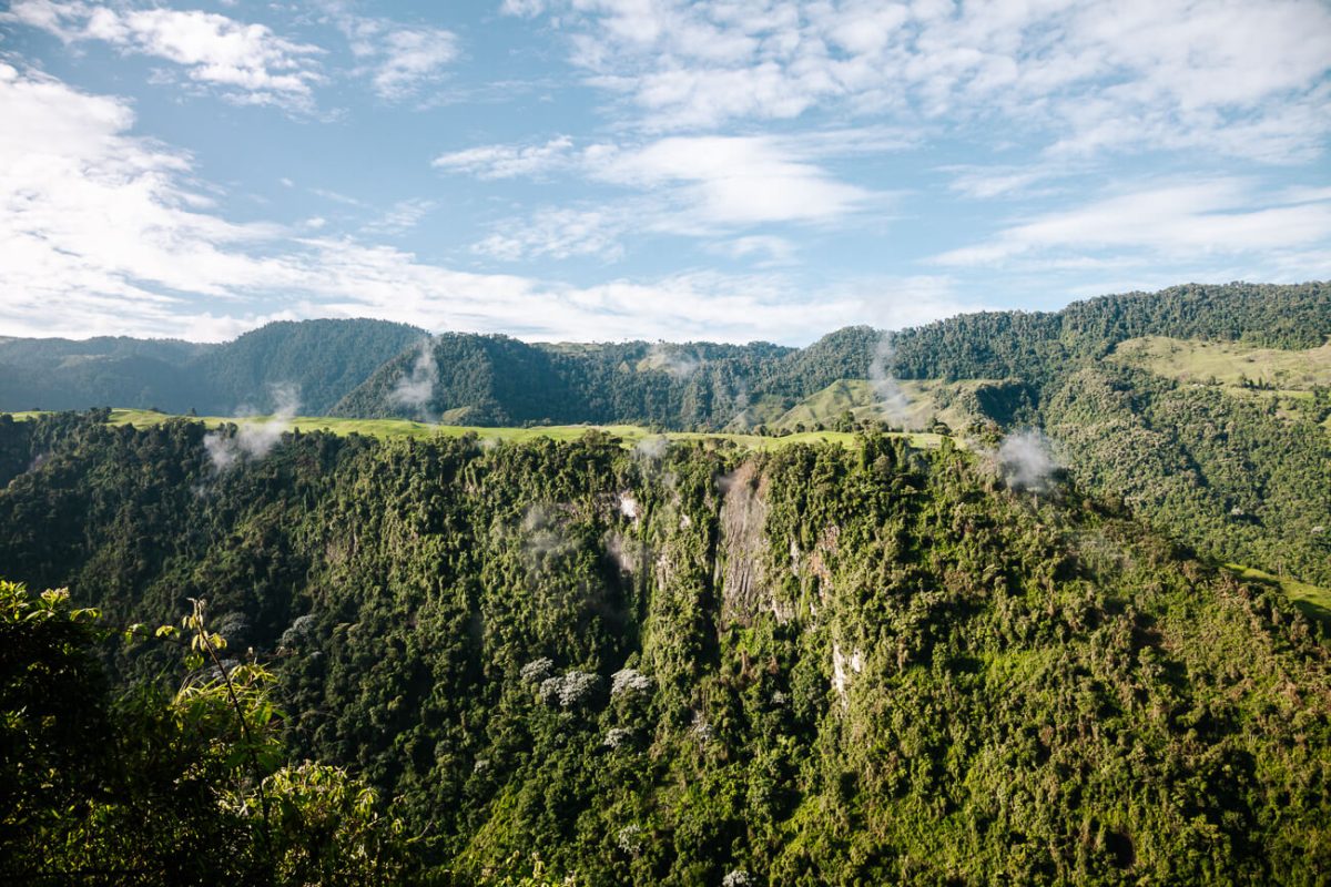 view of gorge in Colombia coffee region