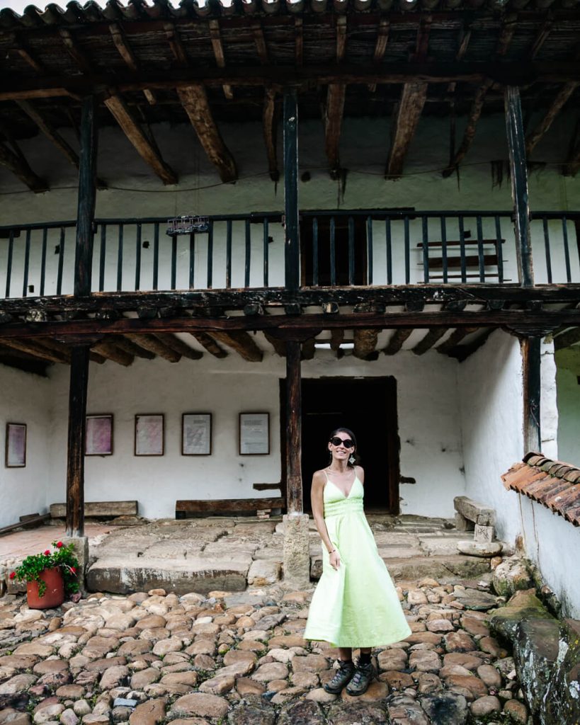 Deborah in front of molino de la primavera, one of the best things to do in the surroundings of Villa de Leyva