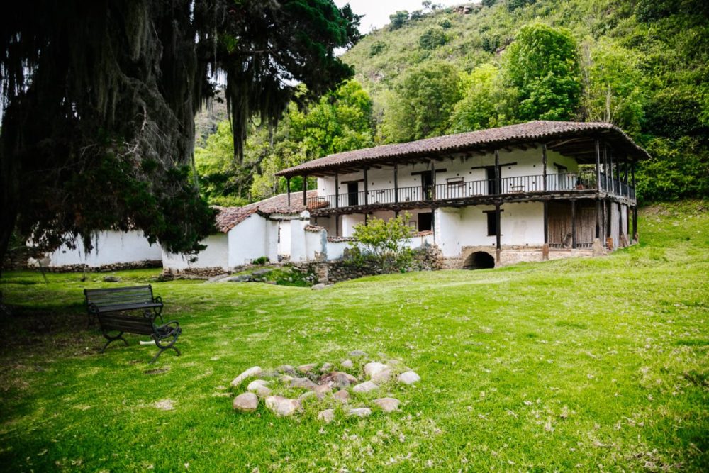 uitzicht op Molino de la Primavera, een oude watermolen rondom Villa de Leyva