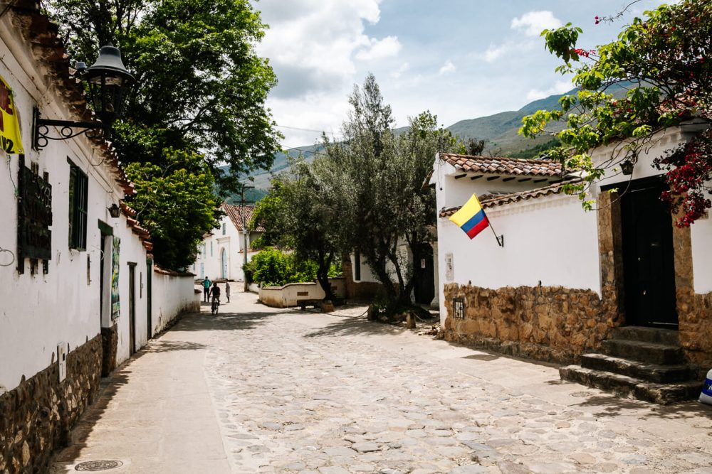 Streets of Villa de Leyva in Colombia - one of the the best things to do is to stroll around the colonial city.