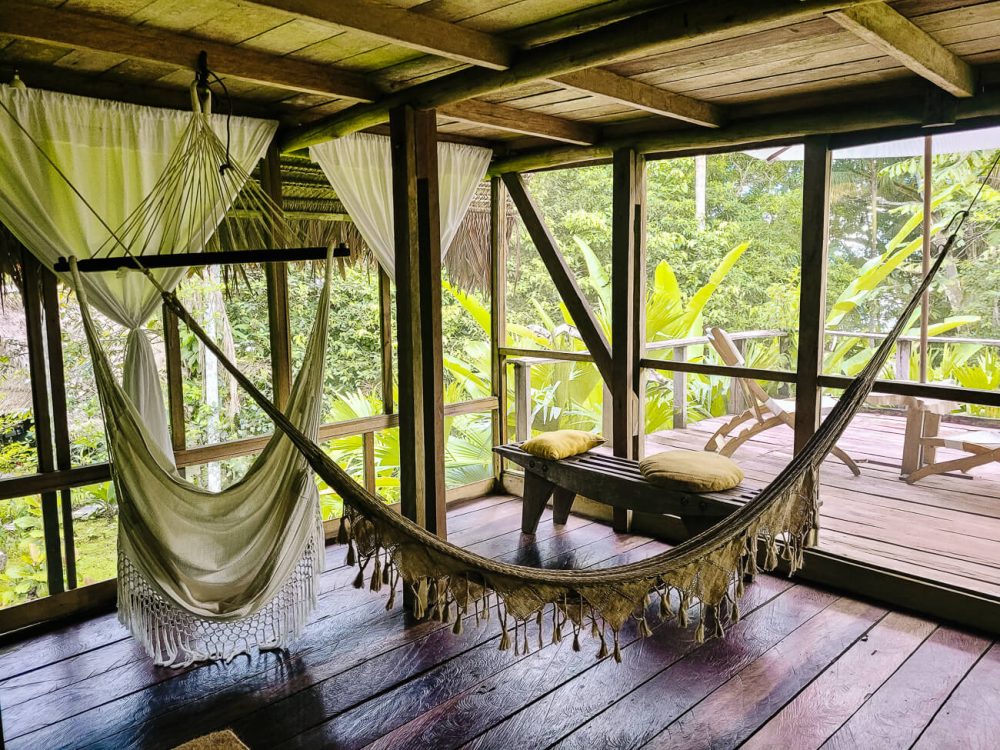 kamer in Calanoa jungle lodge in de Amazone van Colombia