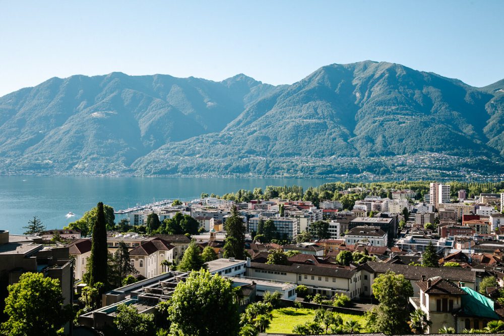 uitzicht op Lago Maggiore, vanaf hotel Belvedere Locarno