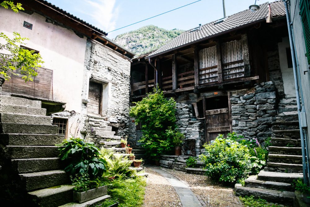 historical villages in maggia valley in Ticino Zwitserland