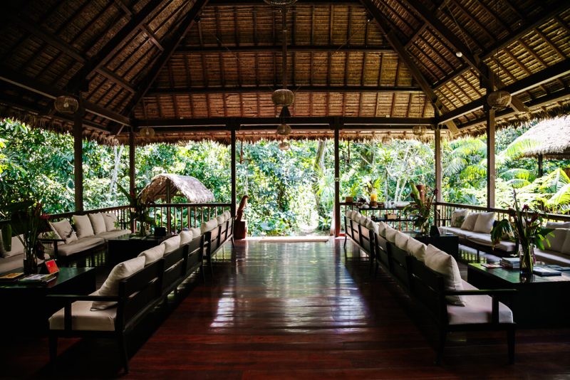 Reception at Tambopata Research Center - jungle lodge Peru by Rainforest Expeditions.