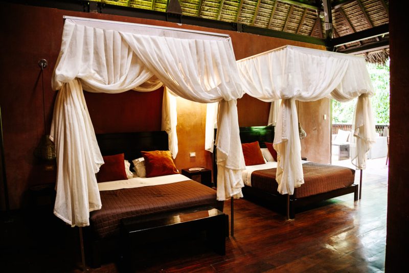 Open deluxe room at Tambopata Research Center - jungle lodge Peru by Rainforest Expeditions.
