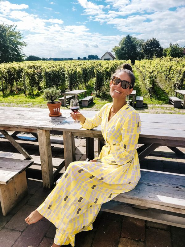 Deborah during a wine tasting in  Dutch Winery Center in Groesbeek