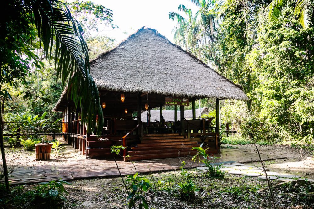 Posada Amazonas - one of the jungle lodges of Rainforest Expeditions in Tambopata Peru.