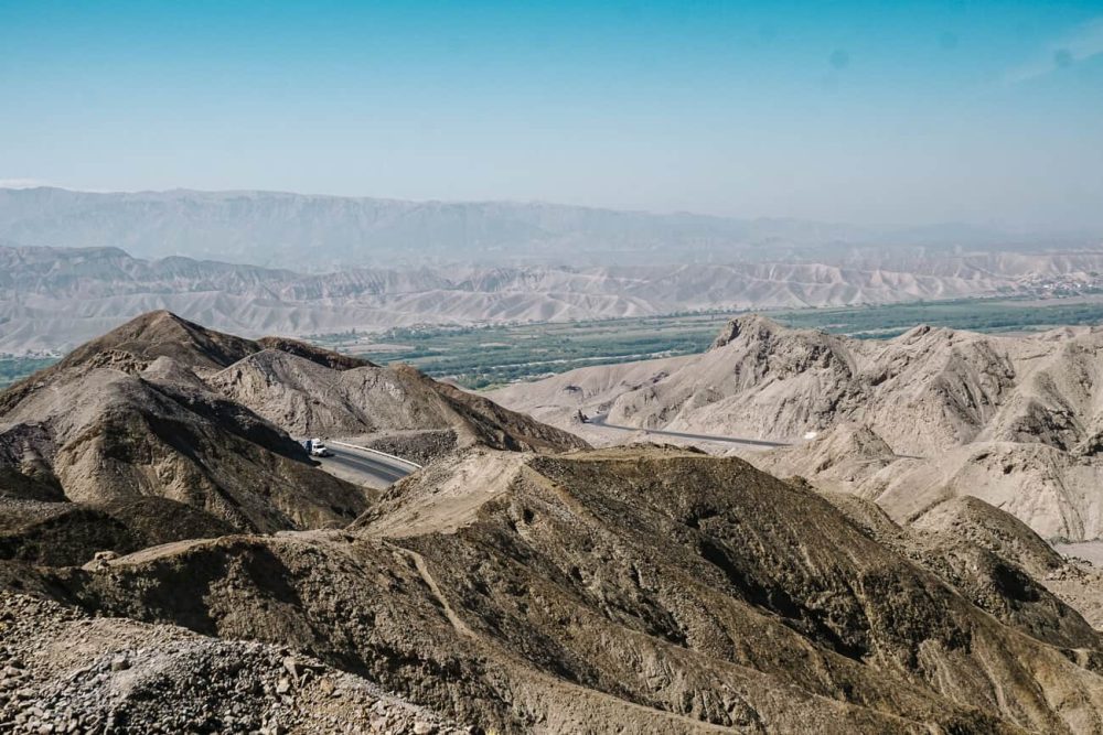 De weg richting Nazca in Peru.