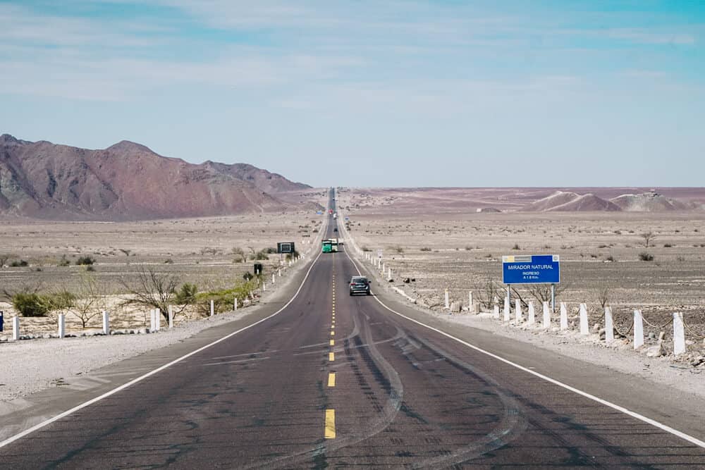 De panamericana snelweg in Peru.