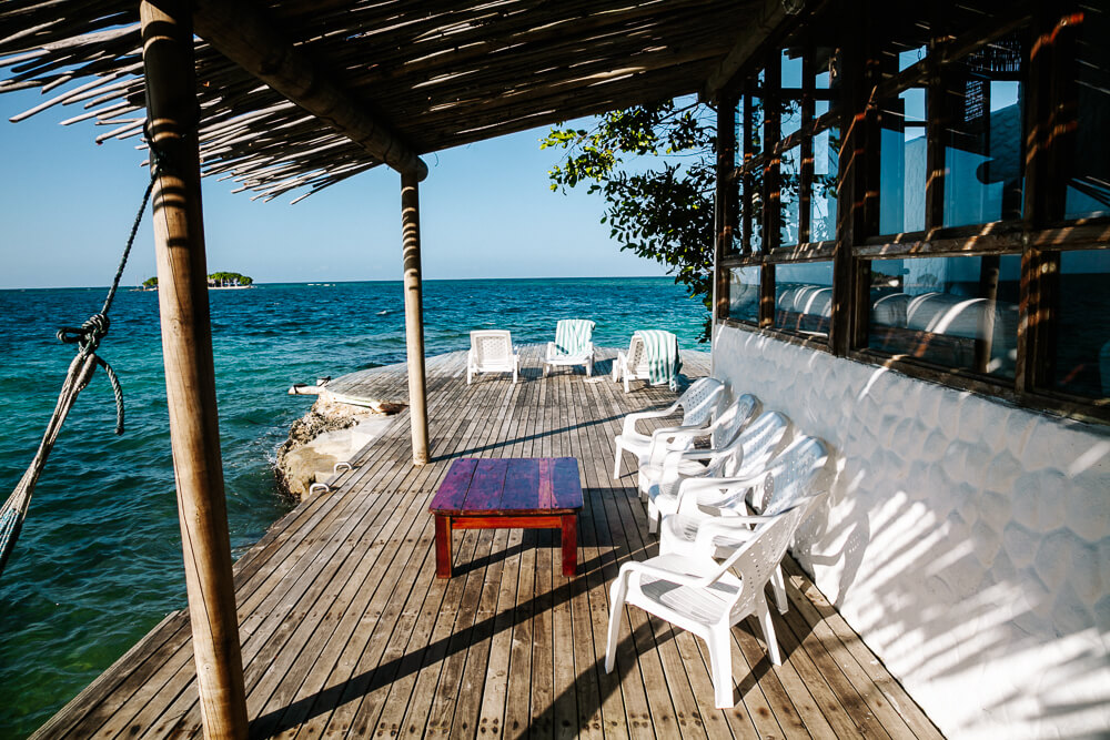 Terrace in Casa Eden, located on the Rosario Islands.