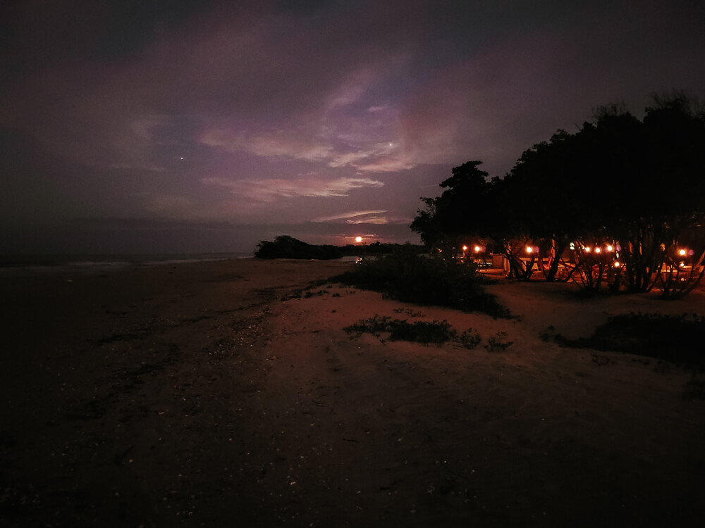 Awatawaa Ecolodge by night.