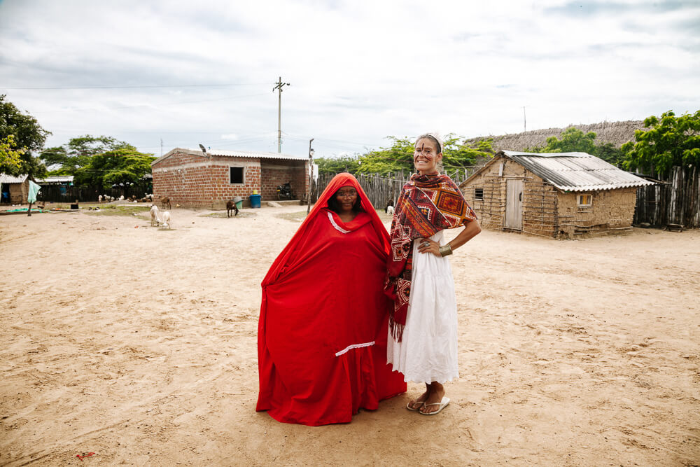 Deborah visiting Wayuu community in La Guajira.