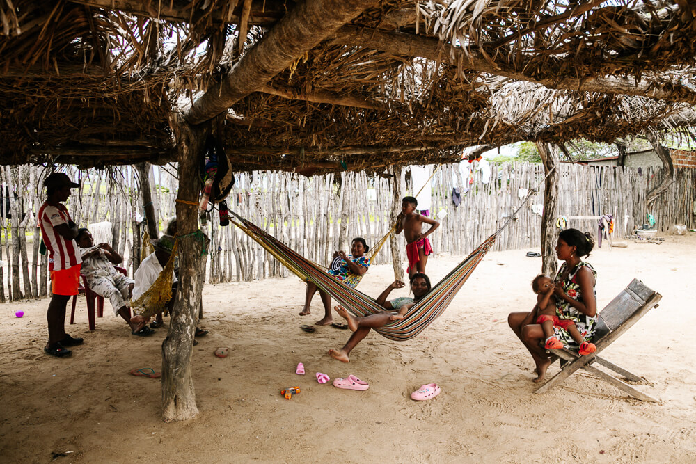 Wayuu dorpje in La Guajira Colombia.