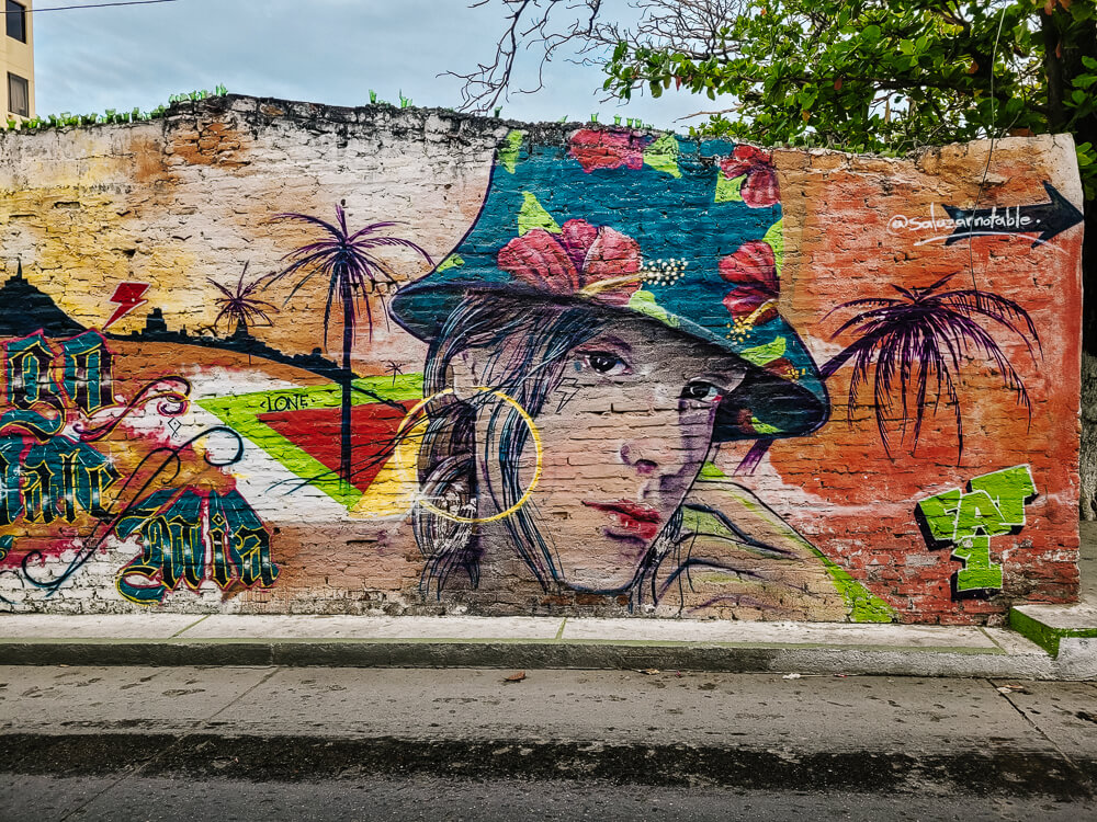 Street art in Santa Marta Colombia.