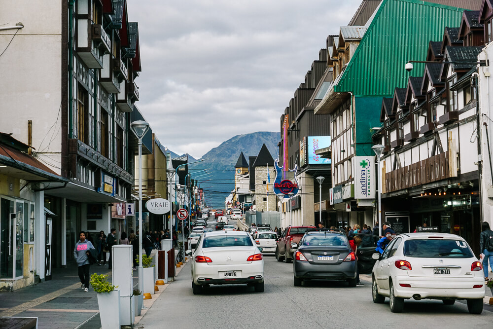 Main street in Ushuaia Argentina.