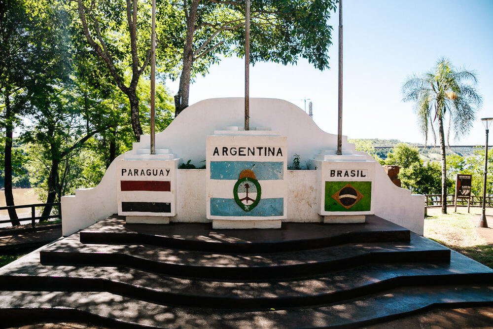 Drielandenpunt in Iguazu - Argentinie, Brazilie en Paraguay.