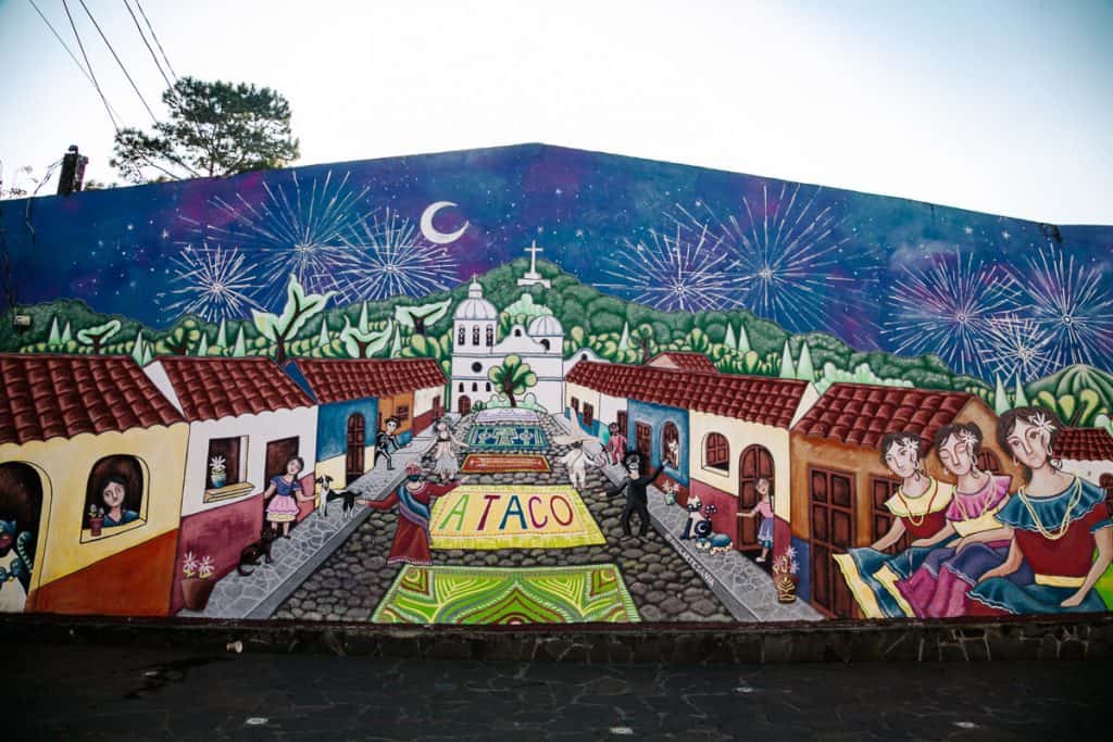Street art in Ataco  - one of the nicest villages along La Ruta de las Flores in El Salvador.