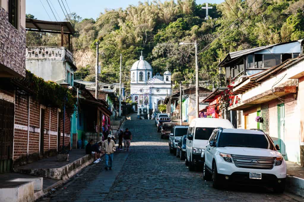 Street in Ataco  - one of the nicest villages along La Ruta de las Flores in El Salvador.