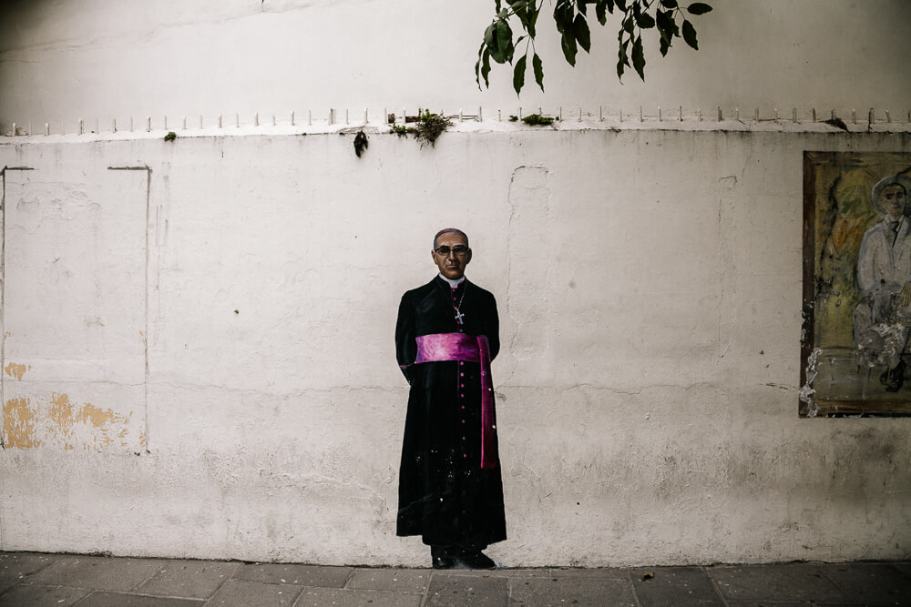 Wall painting of Óscar Romero.