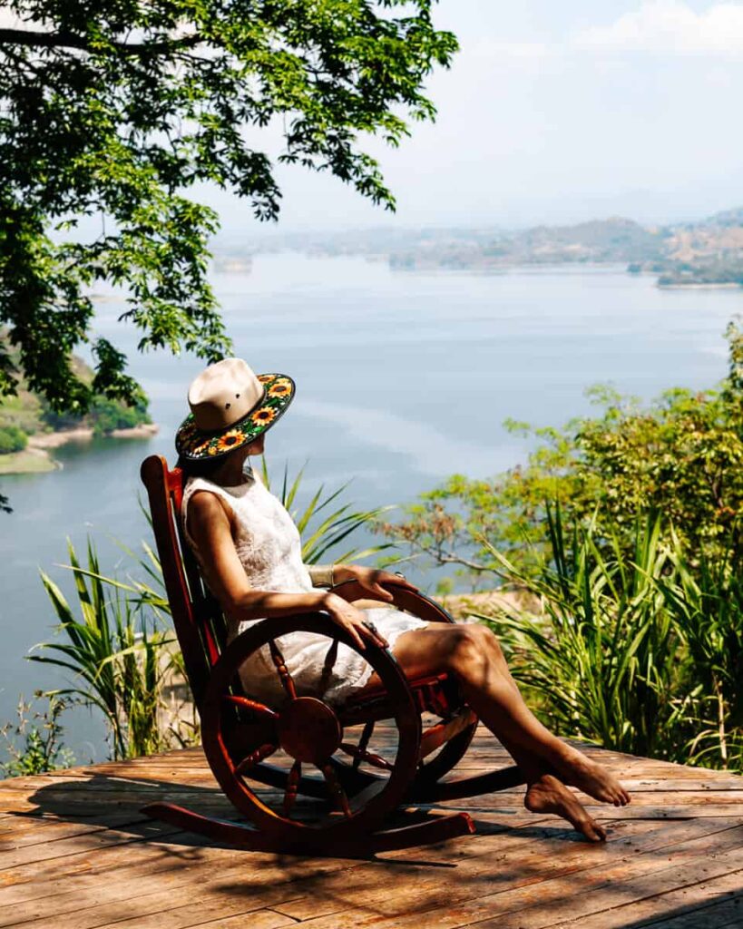 Deborah in Casa 1800 at Suchitlán Lake.